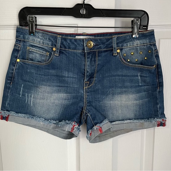 LADY DUTCH GOLD STUDDED JEAN SHORTS - Picture 2 of 11